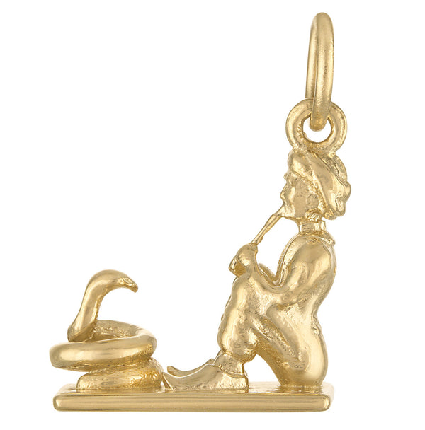 Snake Charmer 14K Gold Charm