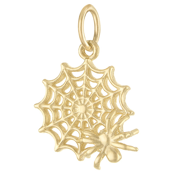 Spider Web 14k Gold Charm