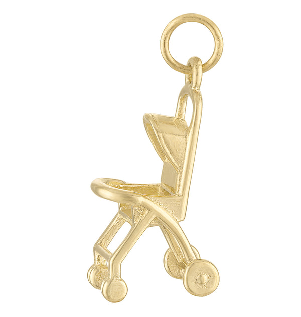 Baby Stroller 14K Gold Charm