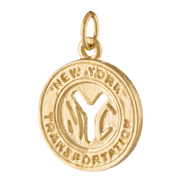 Vintage New York City Subway Token 14k Gold Charm