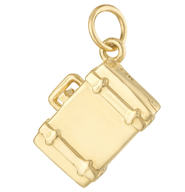 Engravable Suitcase 14K Gold Charm