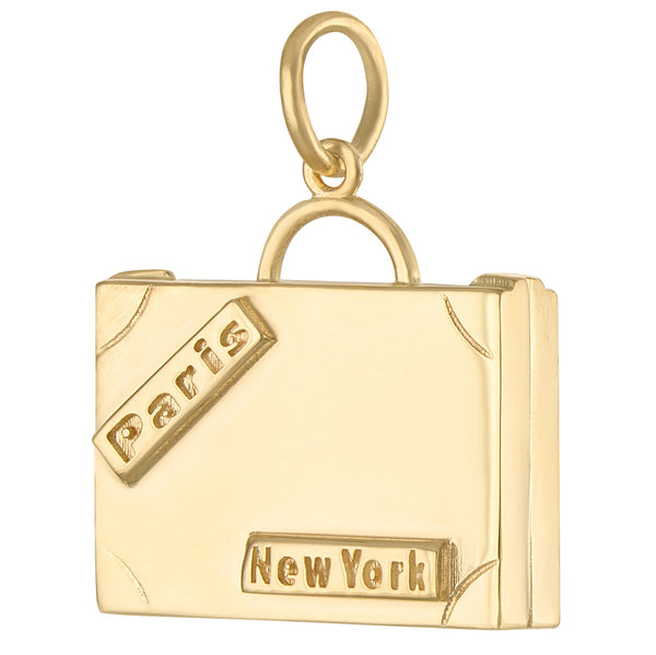 Iconic World Traveler Suitcase 14K Gold Charm