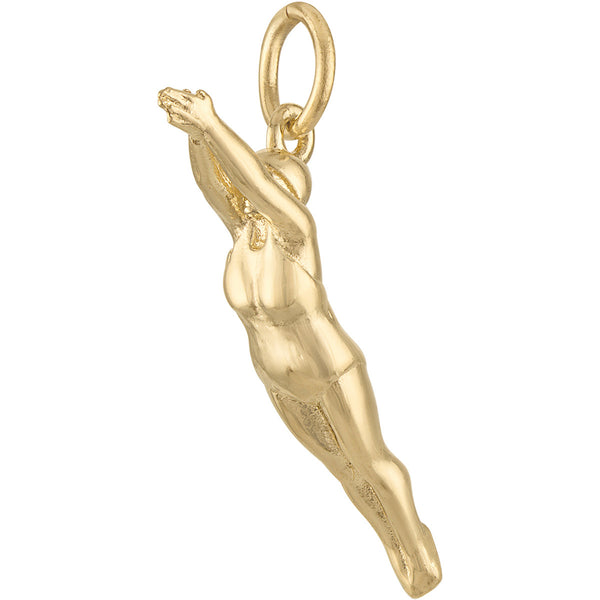 Swimmer 14K Gold Charm
