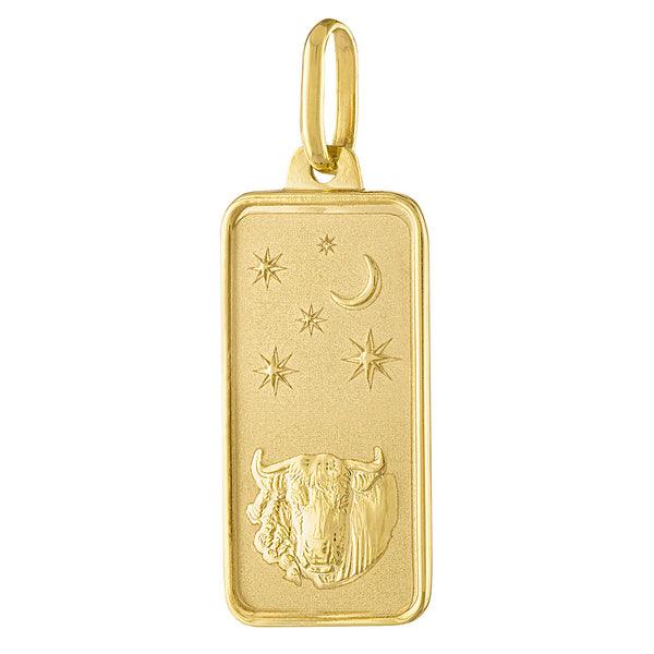 Taurus Zodiac Tag 14K Gold Charm