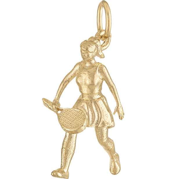 Tennis Player 14K Gold Charm