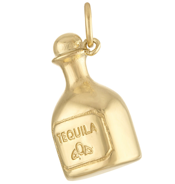 Tequila Bottle 14K Gold Charm