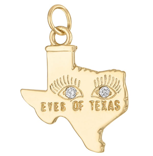 Diamond Eyes of Texas 14k Gold Charm