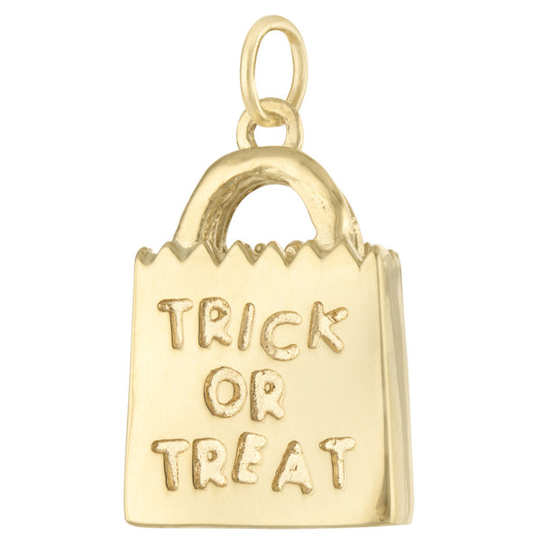 Trick or Treat Bag 14k Gold Charm