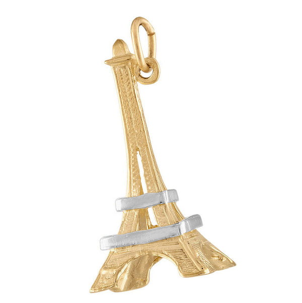Eiffel Tower Two Tone 14K Gold Charm