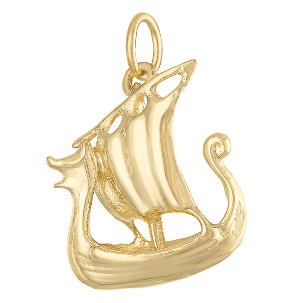 Viking Ship 14K Gold Charm