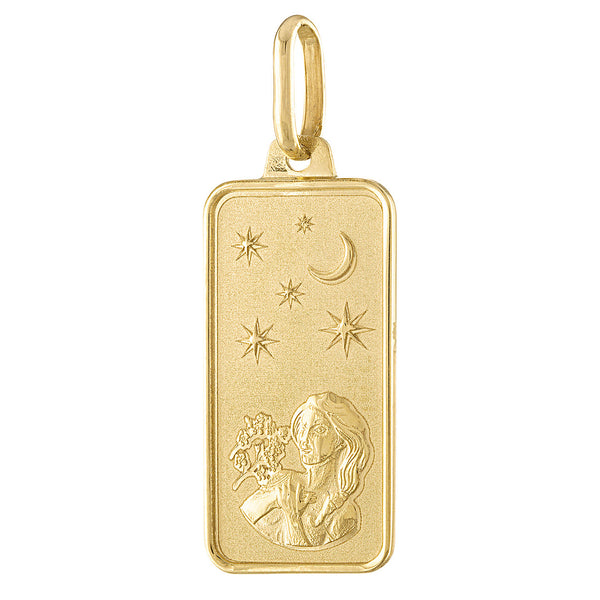 Virgo Zodiac Tag 14K Gold Charm