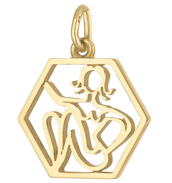 Vintage Virgo 14K Gold Charm