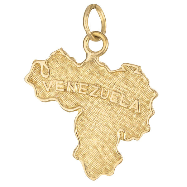 Vintage Venezuela Map 18k Gold Charm