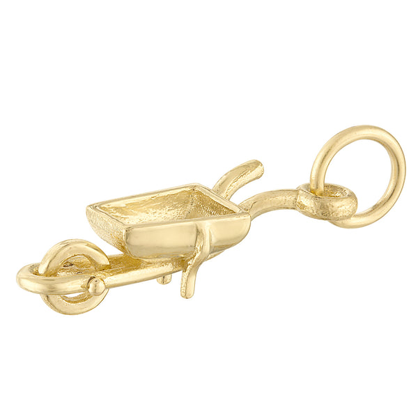 Wheelbarrow 14K Gold Charm