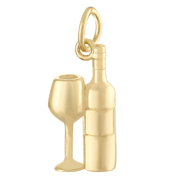 Glass of Wine 14k Gold Charm