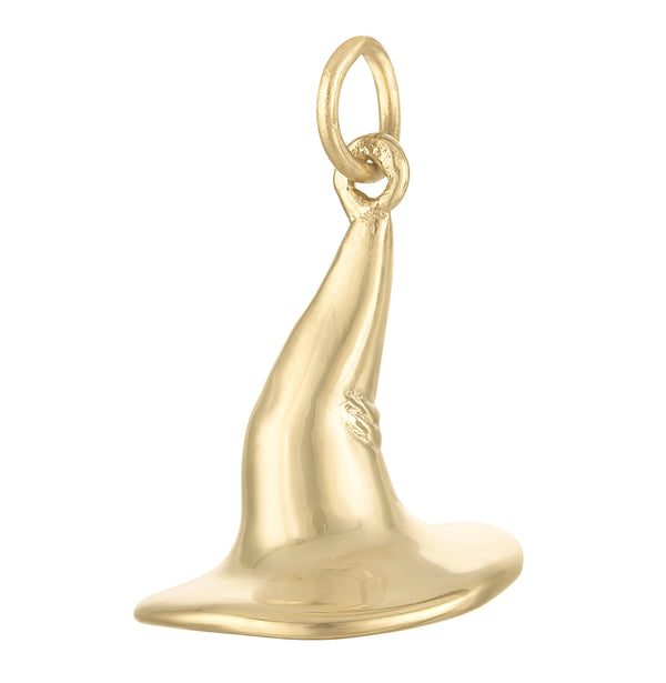Engravable Witch's Hat 14K Gold Charm