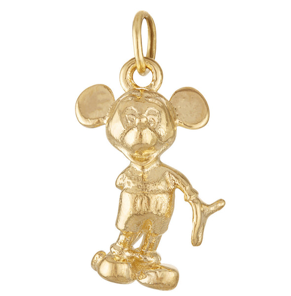 Pendentif Ancien Mickey Mouse En Or 18 Carats - Or Jaune - Occasion - Forme Mickey