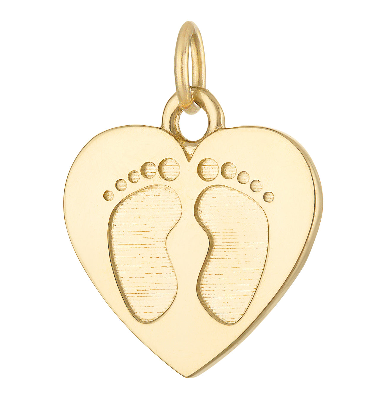 thumbnail image 2 of 9ct Yellow Gold Charm With Cut Out Footprint Design - Baby Beach Sand Theme 2 of 6